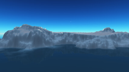 Fototapeta na wymiar Ice berg on see 3d render