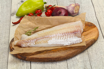 Pollack fillet raw ready for cooking