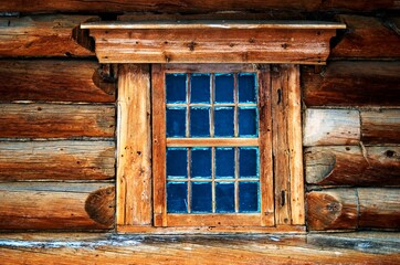 Old wooden window in old house