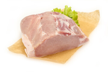 Raw pork meat piece for cooking