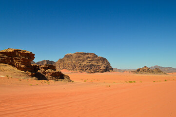 The red Wadi Rum Desert, Jordan
