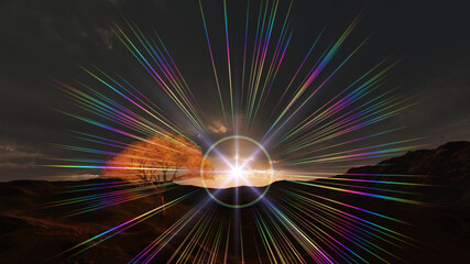 sunset at meadow and lonely tree © aleksandar nakovski