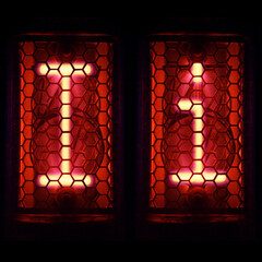 Nixie tube indicator set of letters the whole alphabet. The letter I.