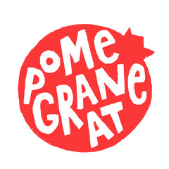 Fresh Pomegranate Fruit for Emblem, Logo, Sign or Badge. Grungy Hand drawn style rough sketching