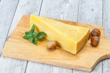 Parmesan cheese served basil and nuts