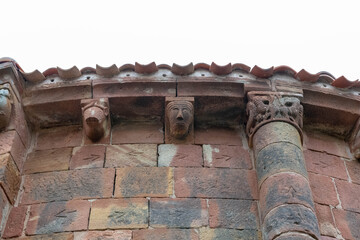 Romanesque Church of Saint Stephen Protomartyr (details). Pineda de la Sierra, Burgos, Castilla y Leon, Spain.
