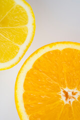 Orange slices on a white background.