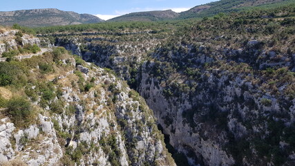 Verdon Natural Regional Park in France, the grandiose landscape and mysterious canyon Gorges du Verdon, mountain and forest