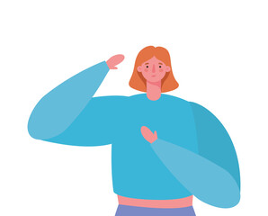 Avatar woman cartoon design, Girl female person people human and social media theme Vector illustration