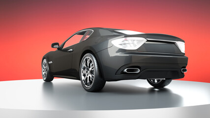 Obraz na płótnie Canvas luxury black sport car . realistic 3d rendering.