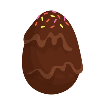 happy easter egg with chocolate cream