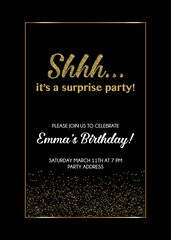 Shh... surprise secret party invitation vector design card