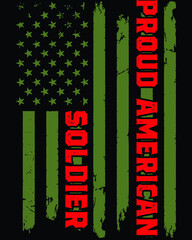 Vector design on the theme of soldier, veteran,  Independent's of United States of America, 
Stylized American flag, typography, t-shirt graphics, print, poster, banner