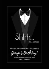 Shh... surprise secret party invitation vector design card