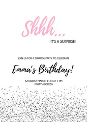 Shh... surprise secret party invitation vector design card