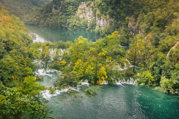 Paysage cascades lacs Plitvice Croatie