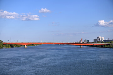 Reichsbrucke and Saint Francis of Assisi Church in Vienna