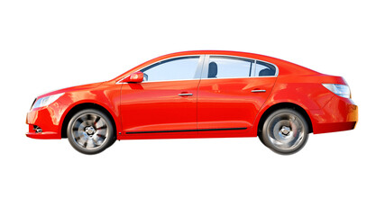 Obraz na płótnie Canvas Luxury red car on white isolate. 3d rendering.