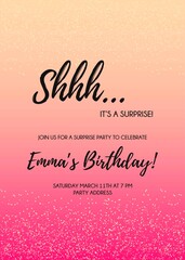 Shh... surprise secret party invitation vector design card