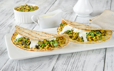 Indian egg and spinach wraps