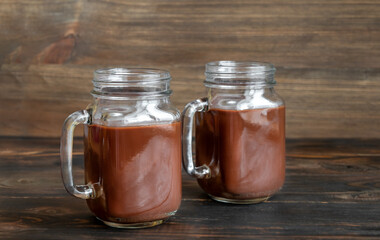 Jars of hot chocolate