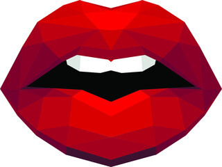 vector illustration of a red lips