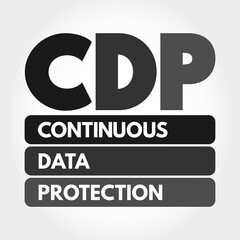 CDP - Continuous Data Protection acronym, technology concept background