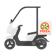ピザのデリバリーサービス用のバイクのイラスト