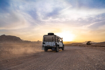 off road car in the desert