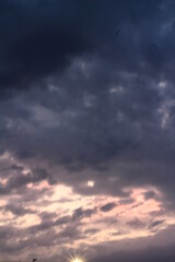 sunset sky with clouds