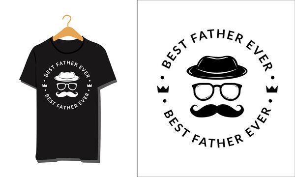 Father's Day Logo Design with Mustache, Eyeglass and hats for T shirt. Father's day T shirt, T shirt Design, Father's day minimal T shirt design with round logo and king original vector. Father's day.