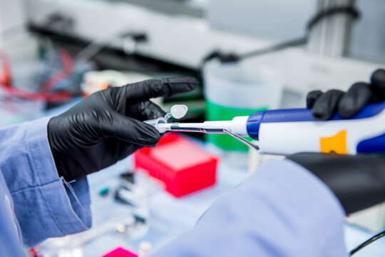 Bioscience research in a laboratory