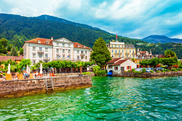 Weggis town on Lake Lucerne