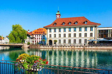 Fototapeta premium Beauty houses in Thun, Switzerland