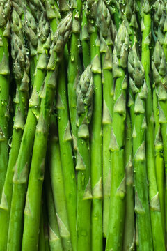 Green asparagus on a market