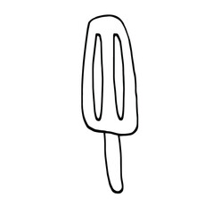  Eskimo ice cream , balls in a waffle cup. Summer enjoyment of delicious ice cream. Isolate on a white background. Vector image in doodle style. Elements for design.