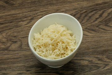 Steamed basmati rice in the bowl