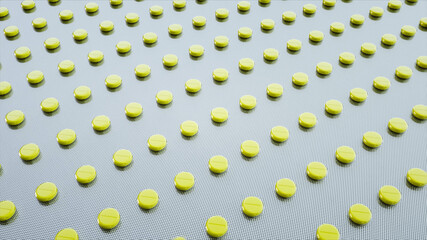 tablets and pills packed. Medical concept, background. 3d rendering.