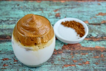dalgona coffee, fluffy creamy whipped coffee