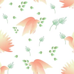 pattern. birds. summer 