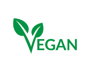 vegetarian leaf logo type vector