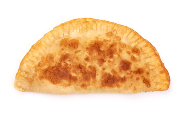 Homemade Fried Cheburek Pies, isolated on white background