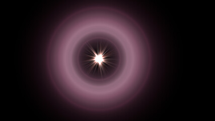 Lens flare with rings isolated in black background