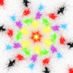 Multicolored spotted spots on a white background - Lilleaker 