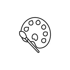 paint palette line icon. Signs and symbols can be used for web, logo, mobile app, UI, UX