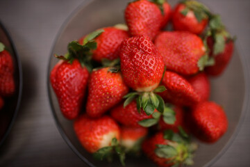 Ripe strawberries closeup. Strawberry.