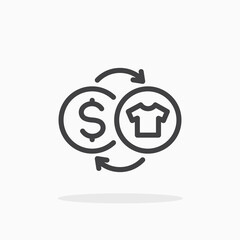 Fototapeta premium Commerce exchange icon in line style. Editable stroke.