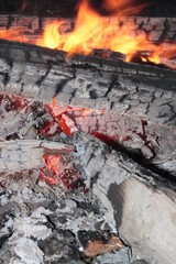 wood burning ashes 