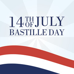 bastille day celebration card with france flag