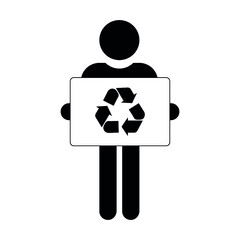  Keep clean man with recycling sign